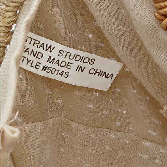 Straw Studios Hand Made Straw Handbag Shell Shape Boho Beach Resort Vacation - Picture 7 of 8